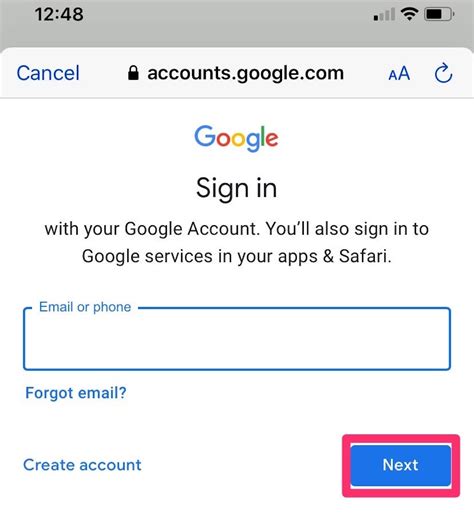 gmail login by phone number